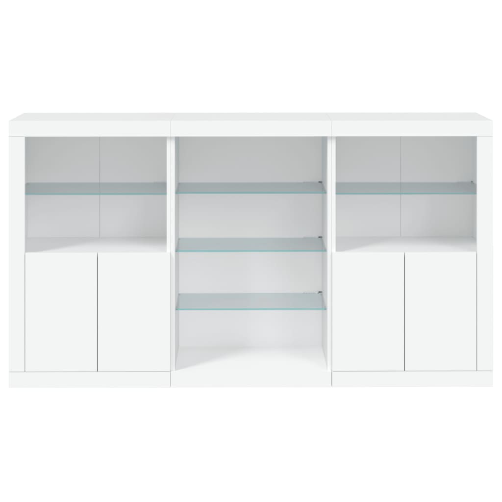 Sideboard with LED Lights White 181.5x37x100 cm